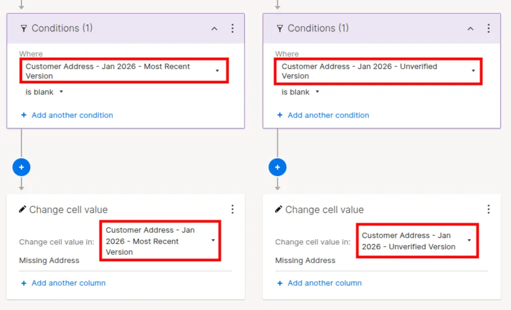 Smartsheet automation workflow editor with full text visible