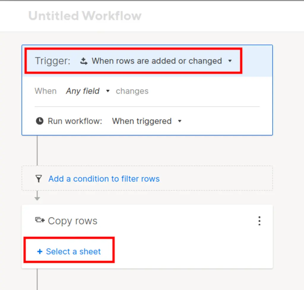 Clicking the automation button in the intake sheet